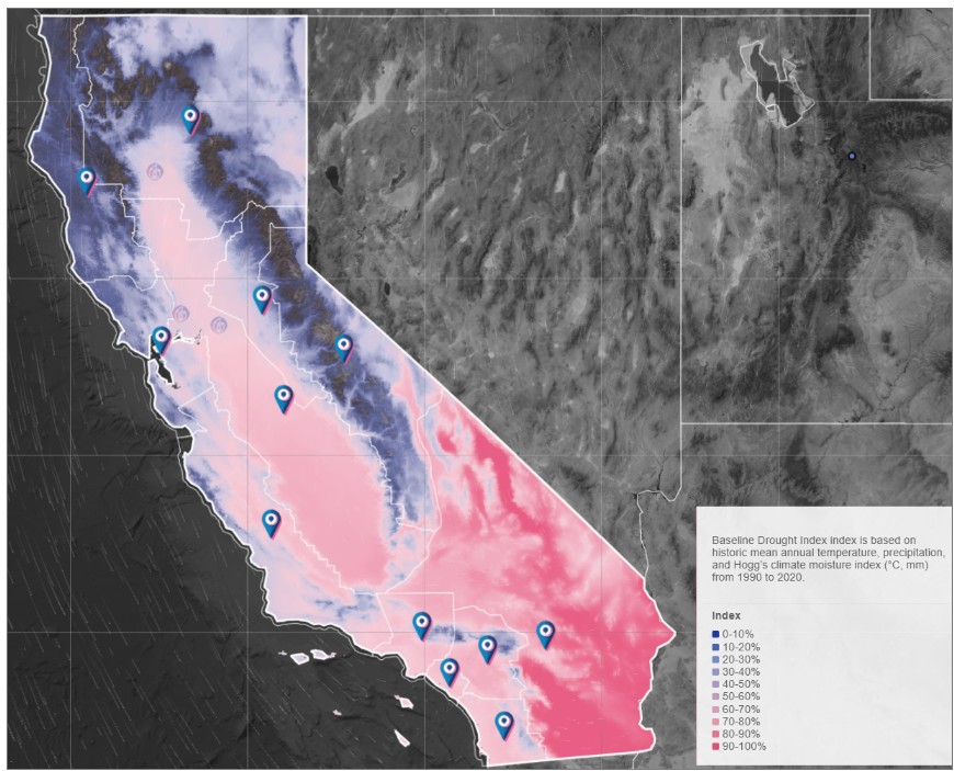 Climate and disaster risks in California