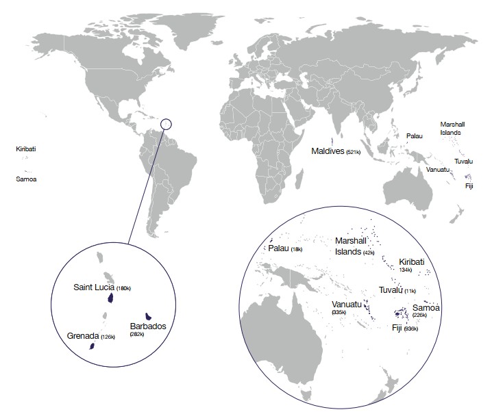 Small Island Development States around the world