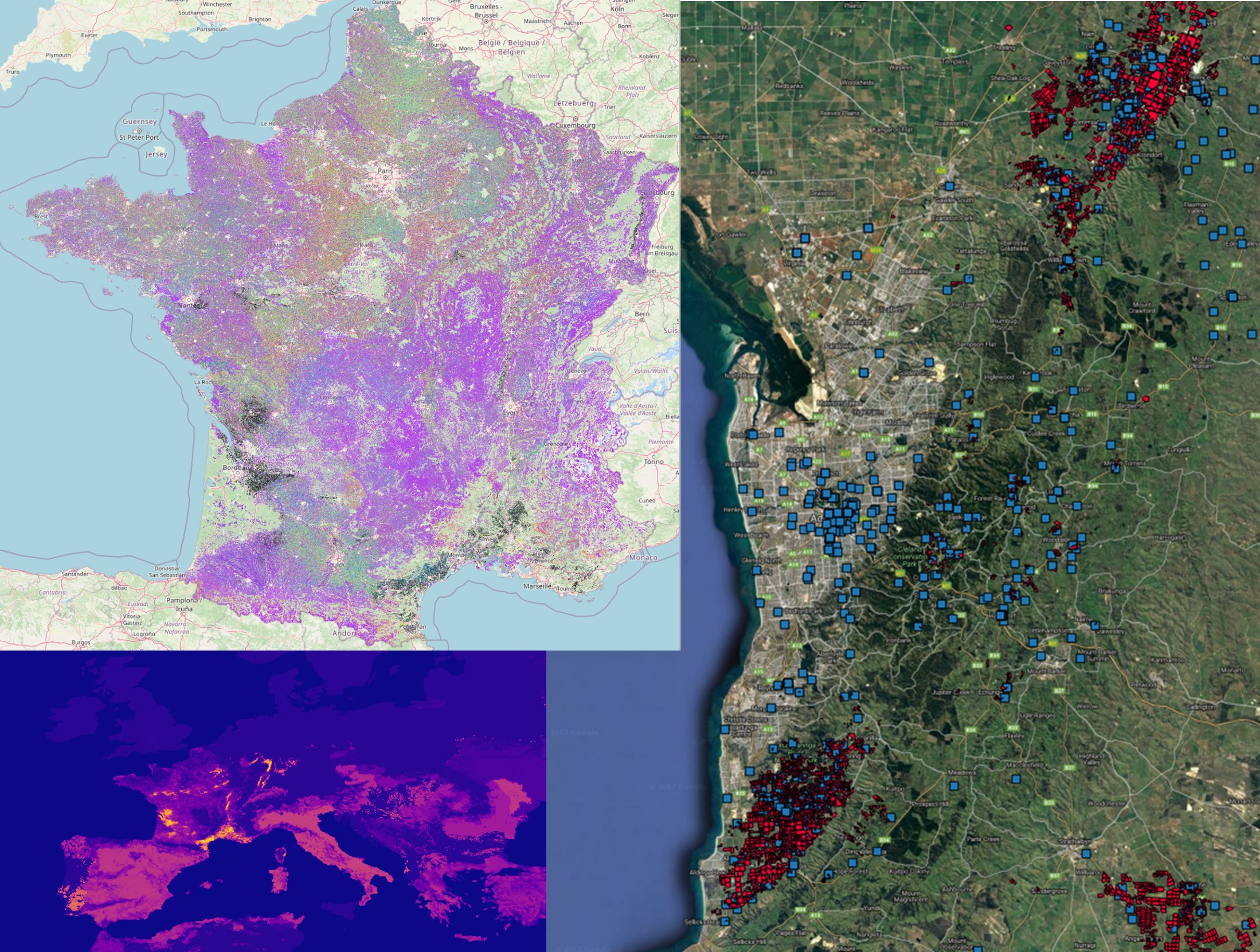 Country and region wine/winery datasets
